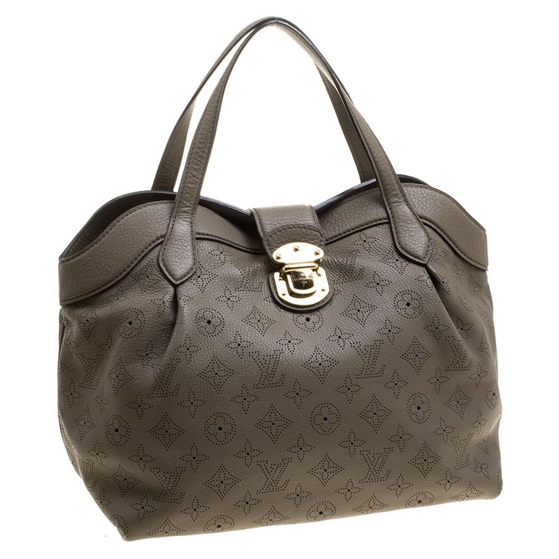 Black Louis Vuitton Taupe Monogram Mahina Leather Cirrus PM Bag