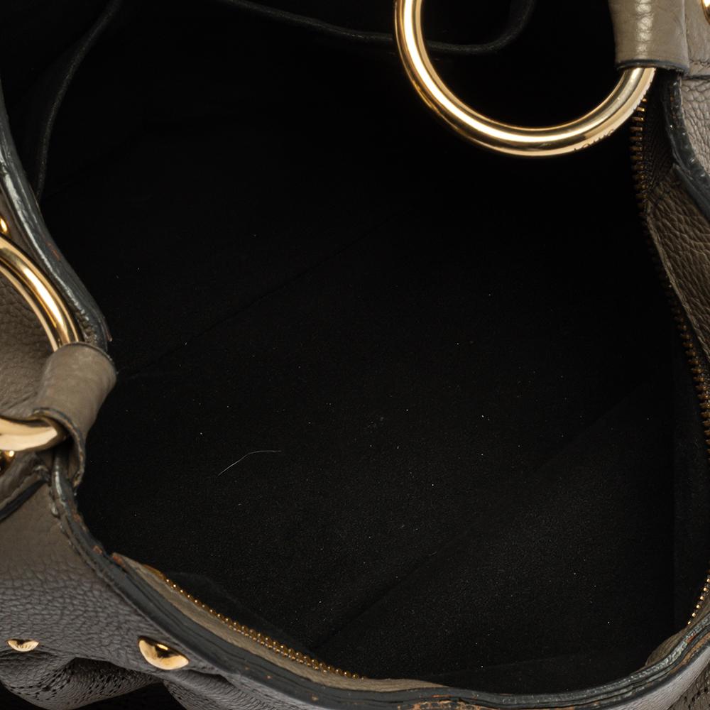 Louis Vuitton Taupe Monogram Mahina Leather Solar PM Bag In Fair Condition In Dubai, Al Qouz 2