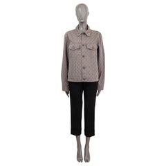 LOUIS VUITTON taupe MONOGRAM OVERSIZED DENIM Jacket 50 L UNISEX
