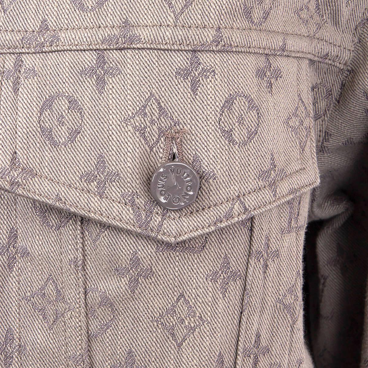 Women's LOUIS VUITTON taupe MONOGRAM OVERSIZED DENIM Jacket 50 L UNISEX