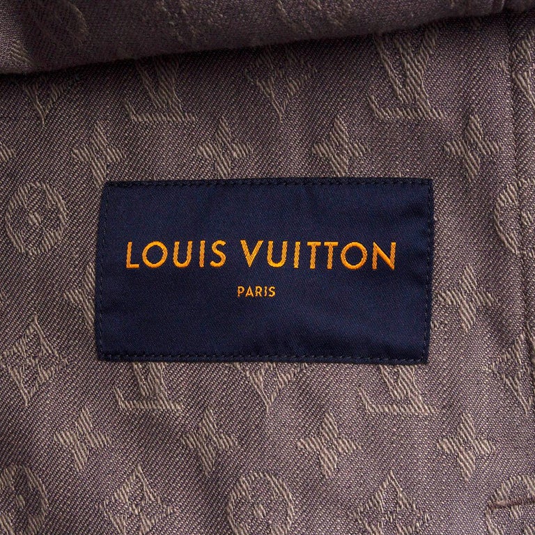 Louis Vuitton Taupe Monogram Oversized Denim Jacket 50 L Unisex