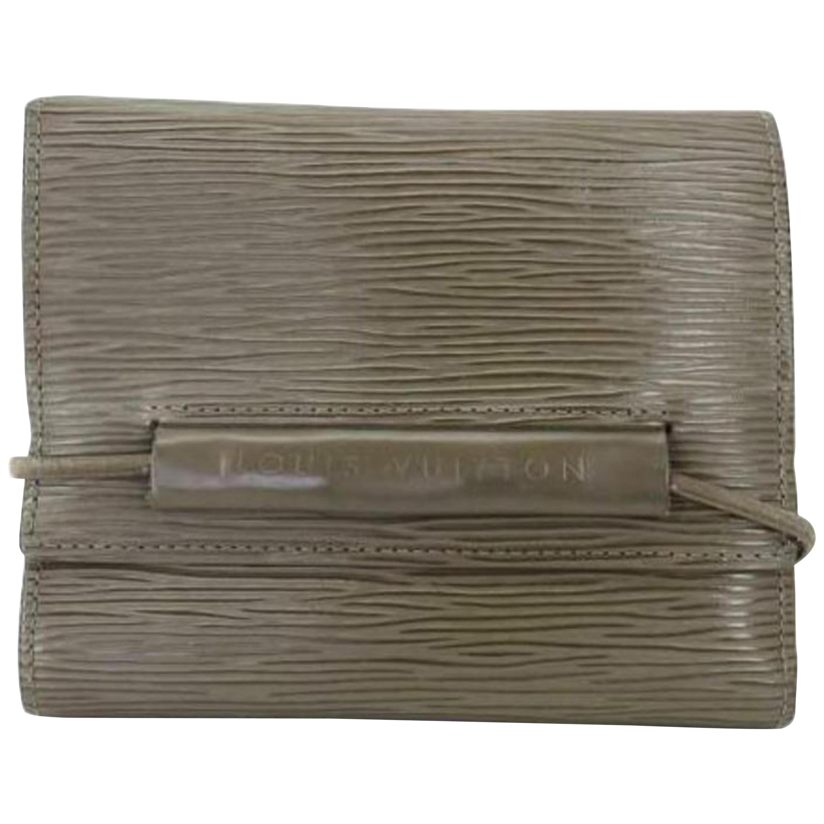 Louis Vuitton Taupe Pepper Port Monet Elastic 226604 Wallet For Sale