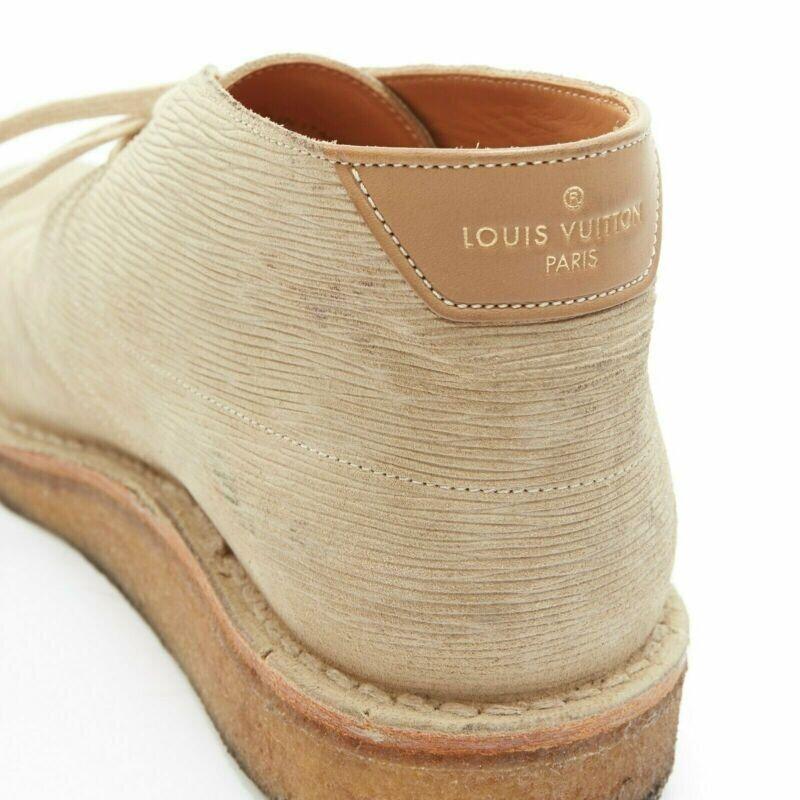 LOUIS VUITTON sabbia taupe epi camoscio suola crespa caviglia desert boot UK5 EU39 in vendita 3