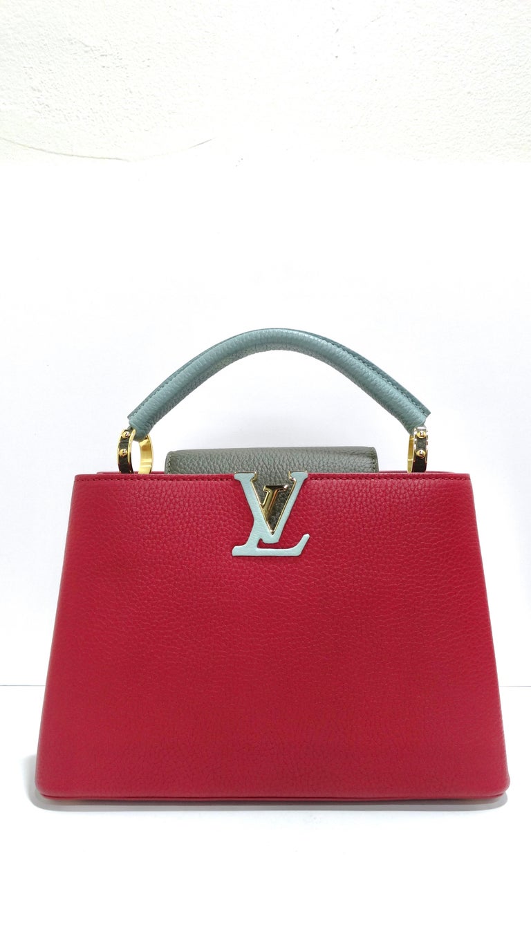 Louis Vuitton Taurillon Capucines BB Mint and Burgundy For Sale at 1stDibs