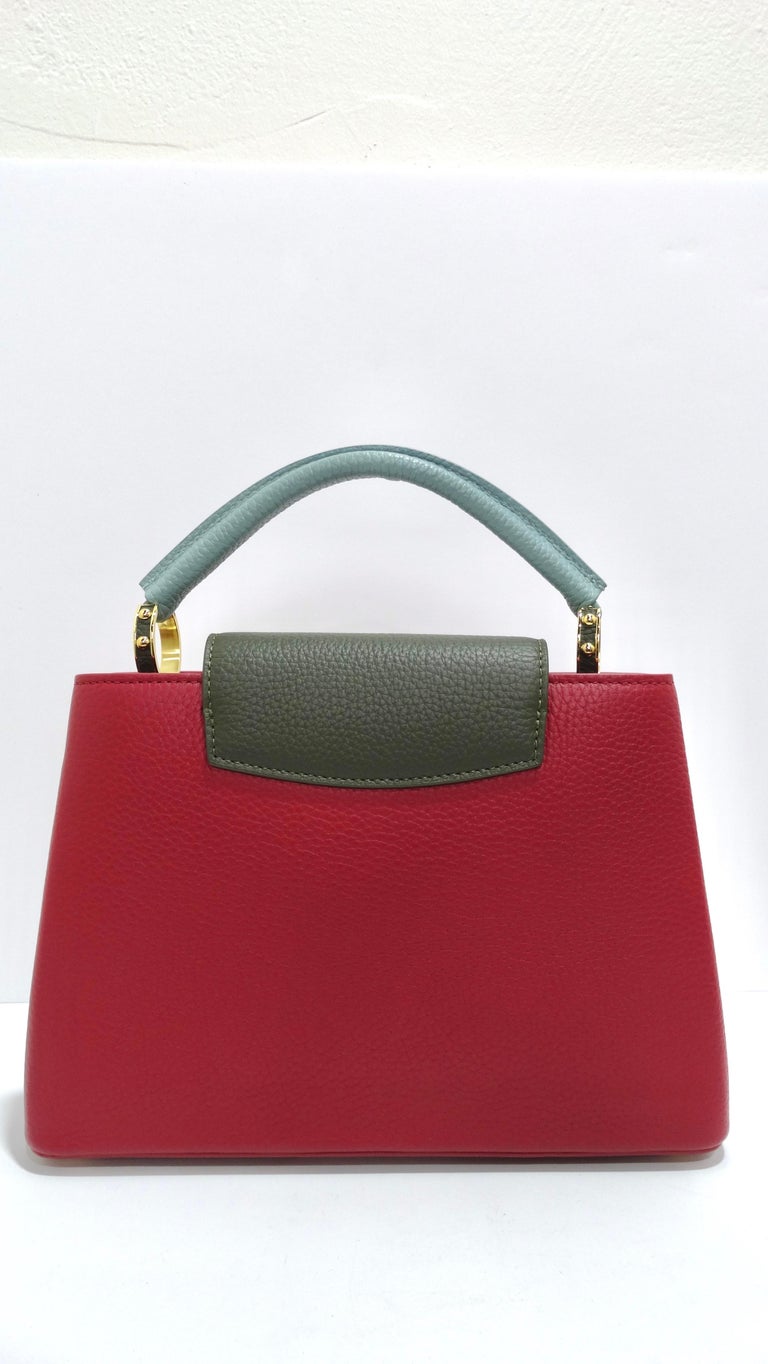 Louis Vuitton Taurillon Capucines BB Mint and Burgundy  For Sale 1