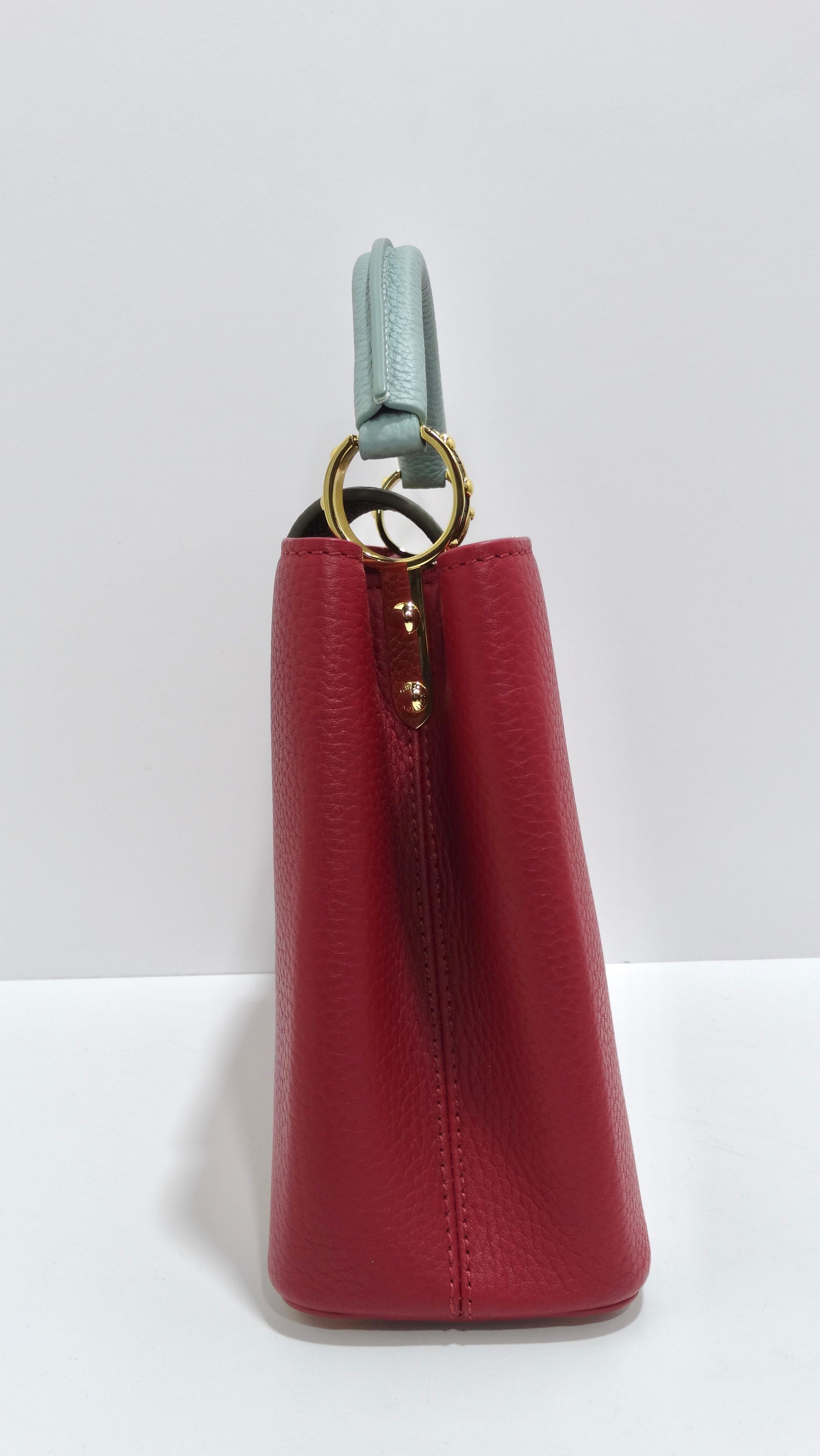Louis Vuitton Taurillon Capucines BB Mint and Burgundy  In Excellent Condition In Scottsdale, AZ