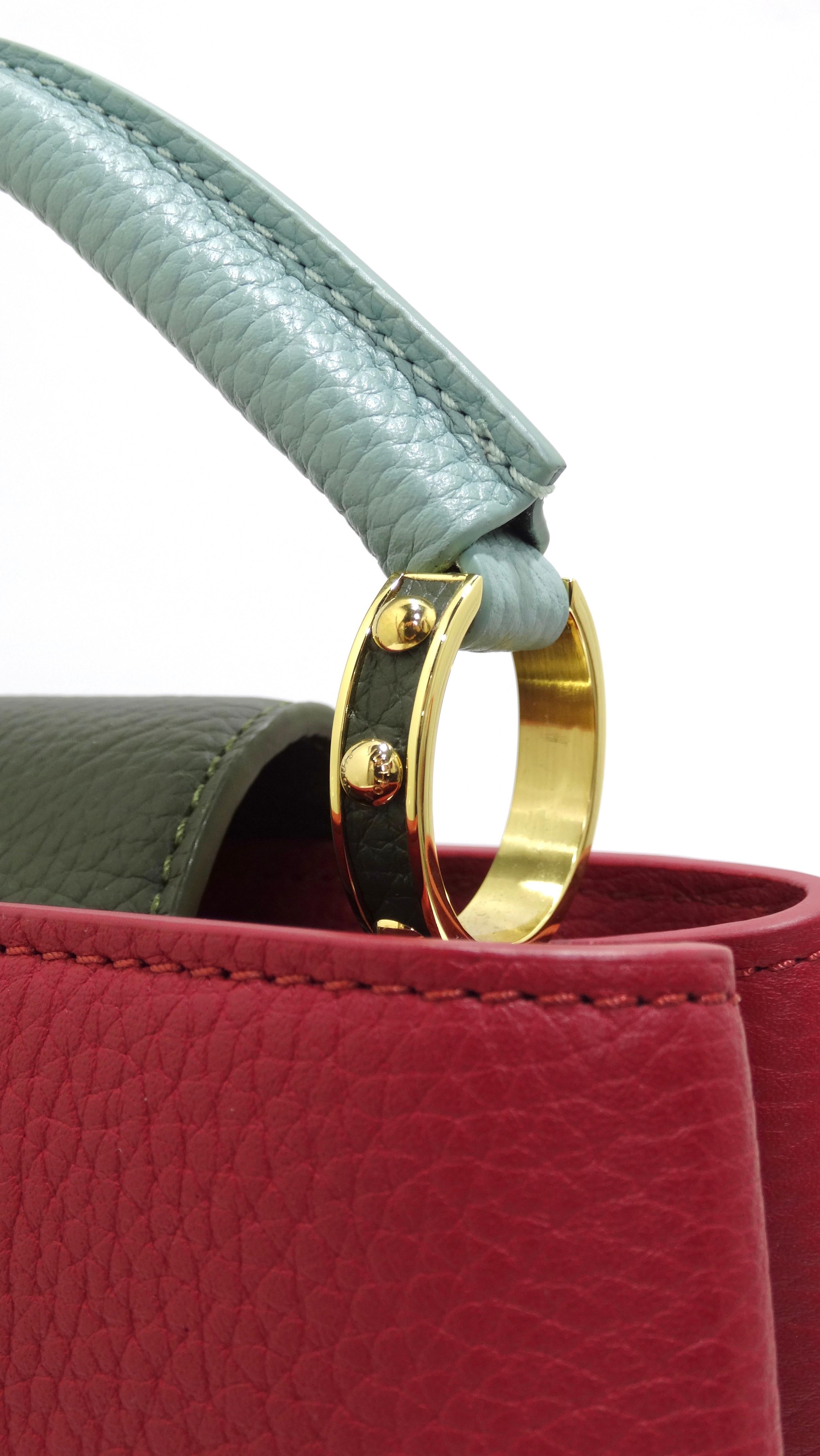 Louis Vuitton Taurillon Capucines BB Mint and Burgundy 1
