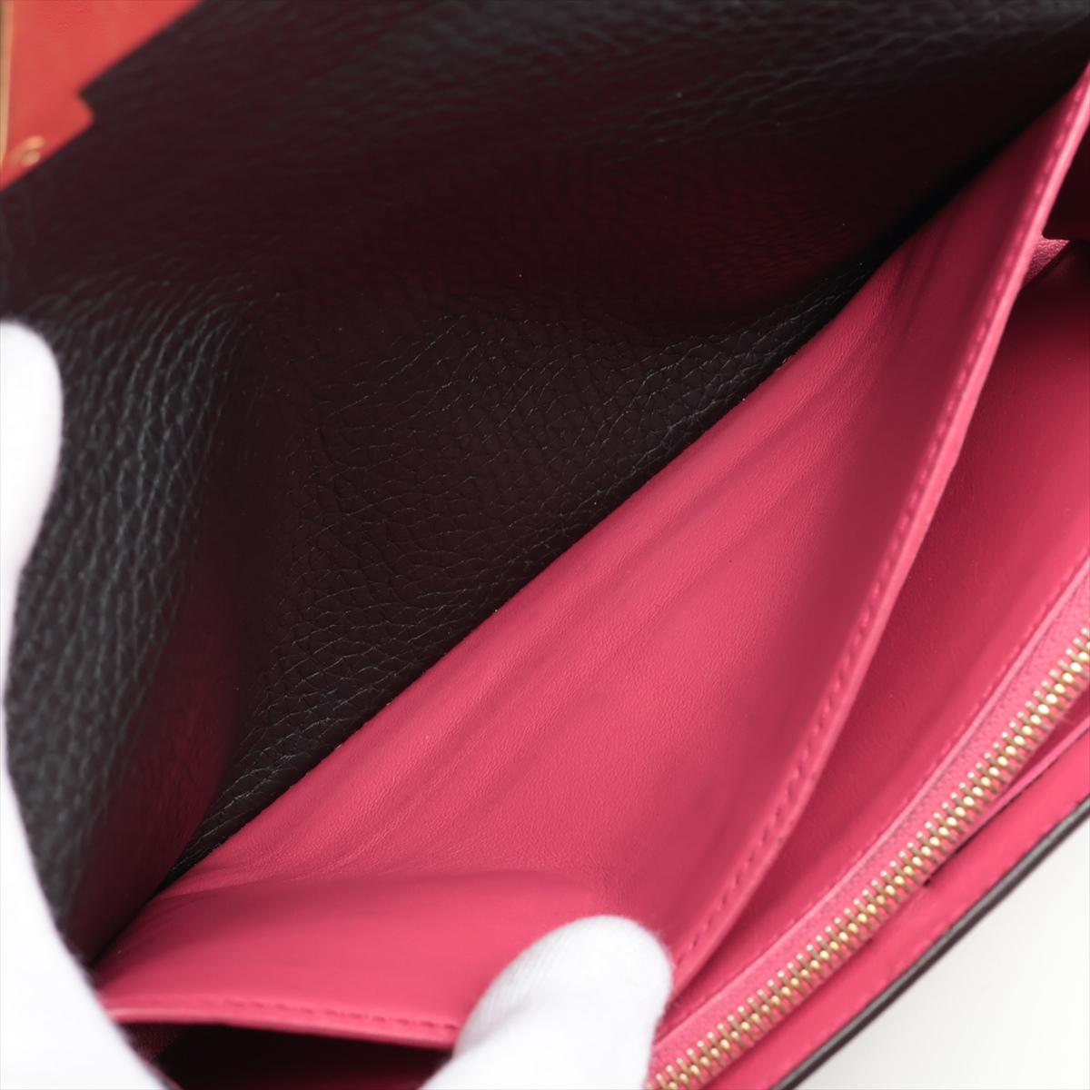 Louis Vuitton Taurillon Capucines Long Wallet Black x Hot Pink 1