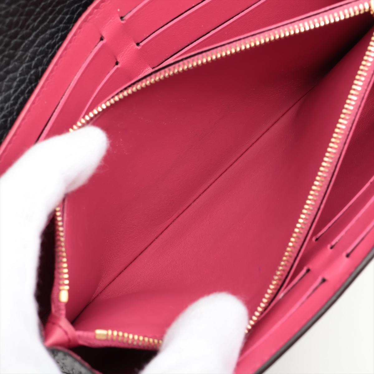 Louis Vuitton Taurillon Capucines Long Wallet Black x Hot Pink 4