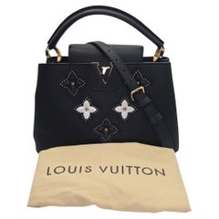 Louis Vuitton Taurillon Flower Tinsel Capucines PM Handbag w/ Strap