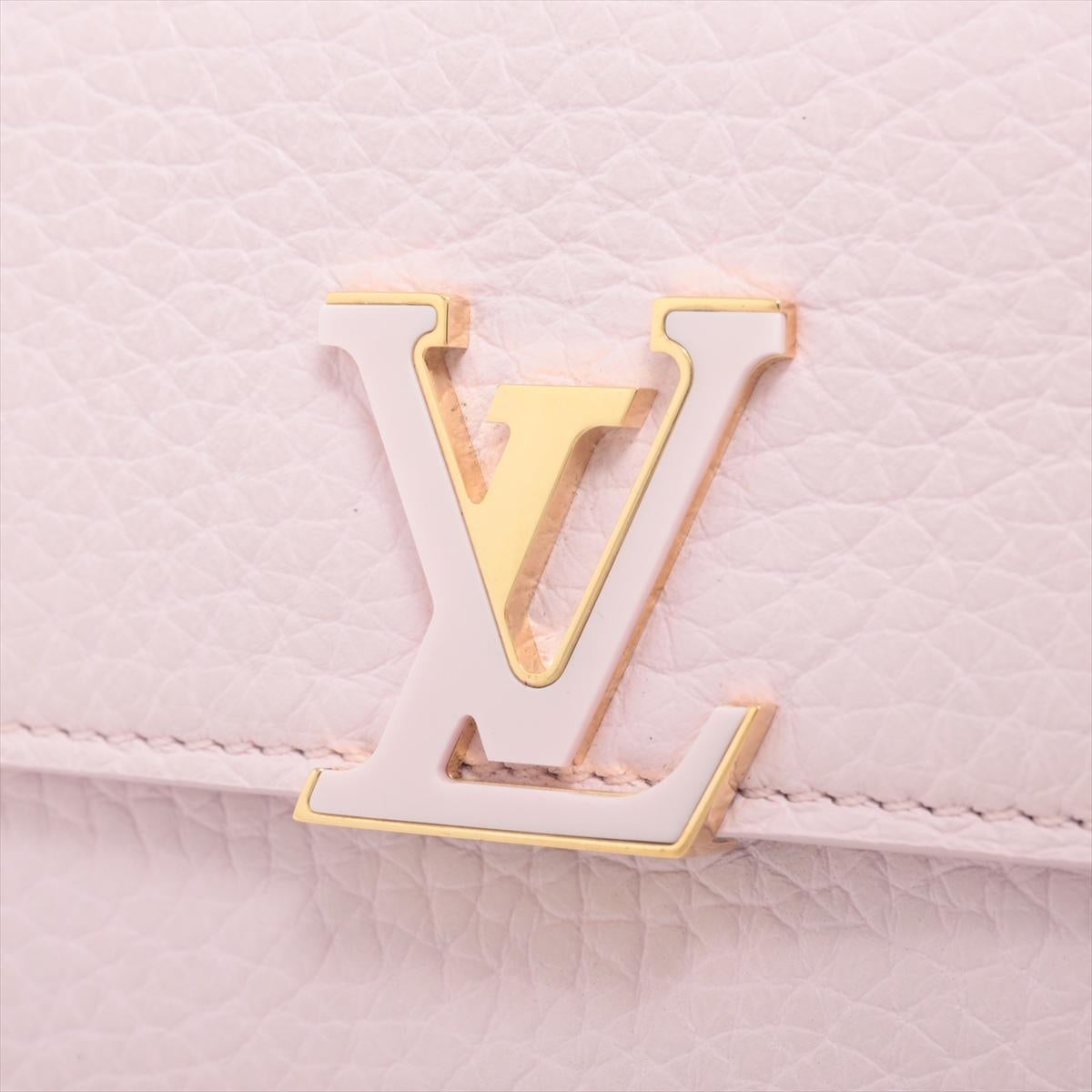 Louis Vuitton Taurillon Portefeuille Capucine XS Lilac x Orange 4
