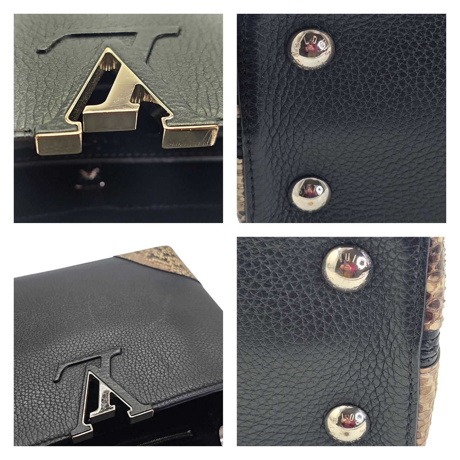Louis Vuitton - Sac à main Taurillon MM avec bordure en python en vente 8