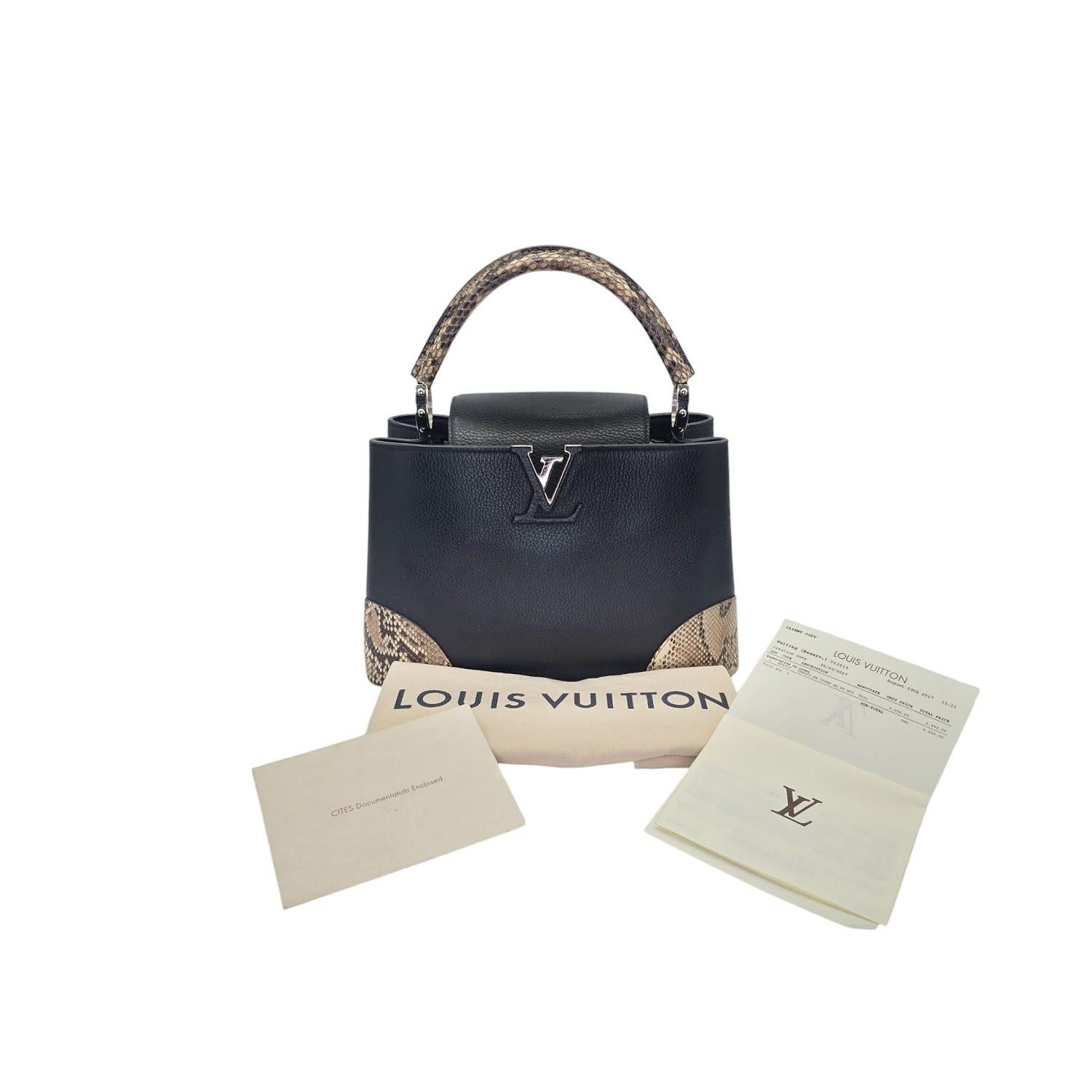 Louis Vuitton - Sac à main Taurillon MM avec bordure en python en vente 10
