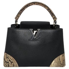 Louis Vuitton Taurillon Python Trim Capucines MM Satchel