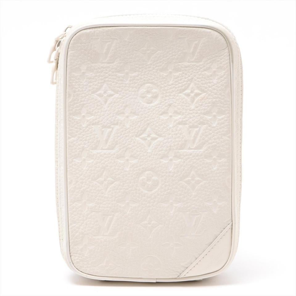 Women's Louis Vuitton Taurillon Utility Side Bag Monogram Powder White Sling Bag 861459 For Sale