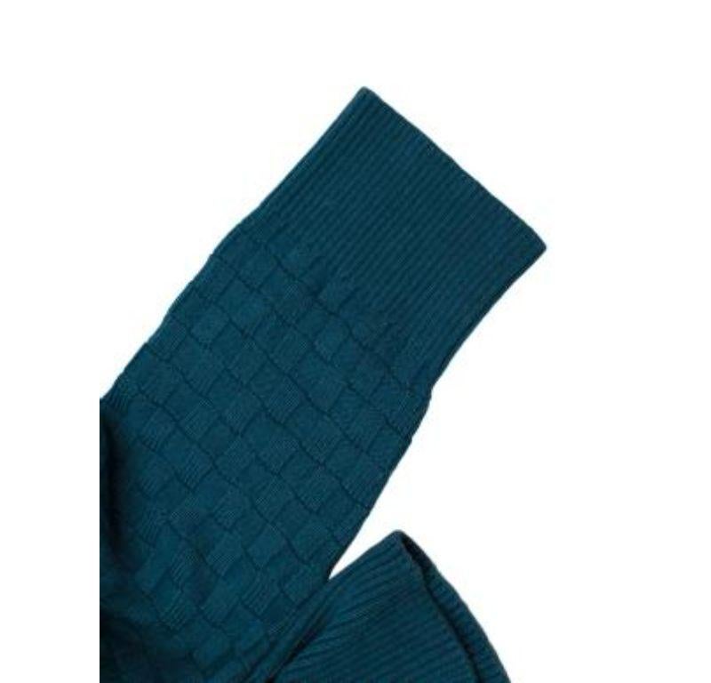 Women's or Men's Louis Vuitton Teal Damier Crew Neck Knit Jumper For Sale