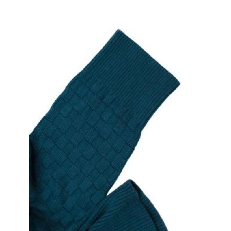 Women's Louis Vuitton Teal Damier Crew Neck Knit Jumper For Sale