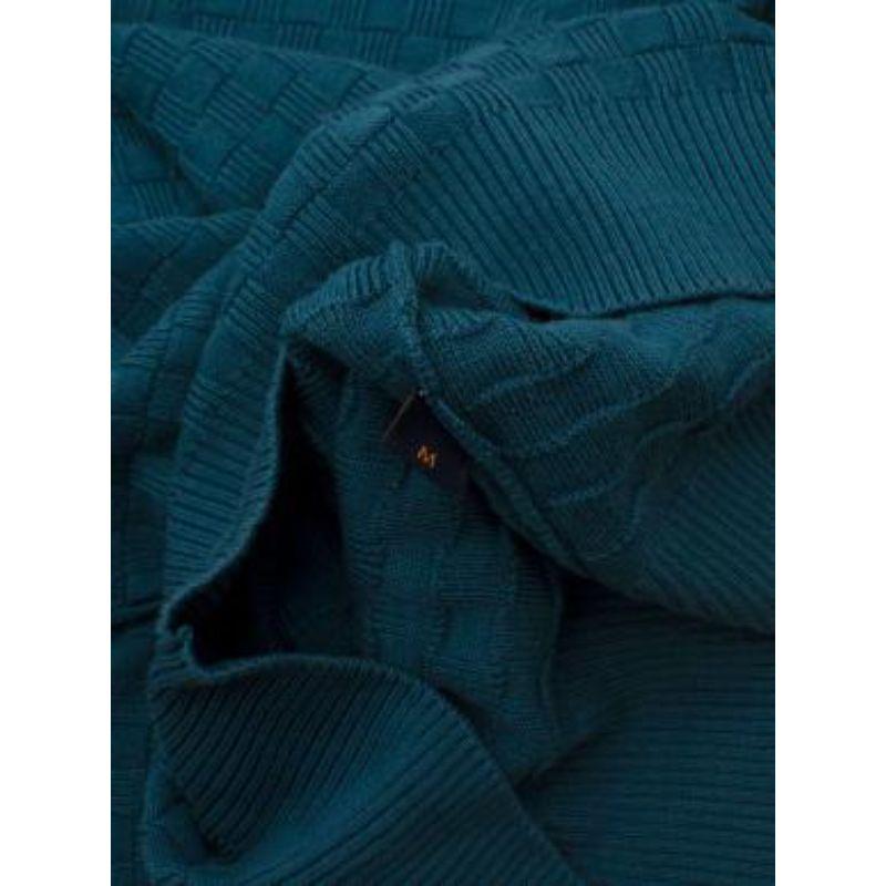 Louis Vuitton Teal Damier Crew Neck Knit Jumper For Sale 2