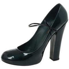Louis Vuitton Teal Patent Fetish Mary Jane Pumps Size 40