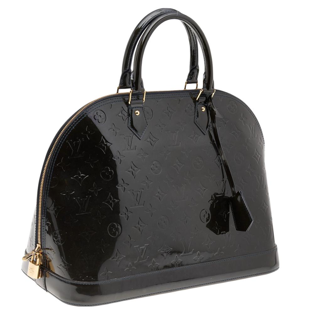 Black Louis Vuitton Terre D’Ombre Monogram Vernis Alma GM Bag