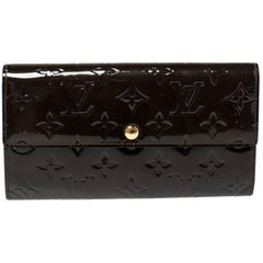 Louis Vuitton Terre D'Ombre Monogram Vernis Leather Sarah Wallet