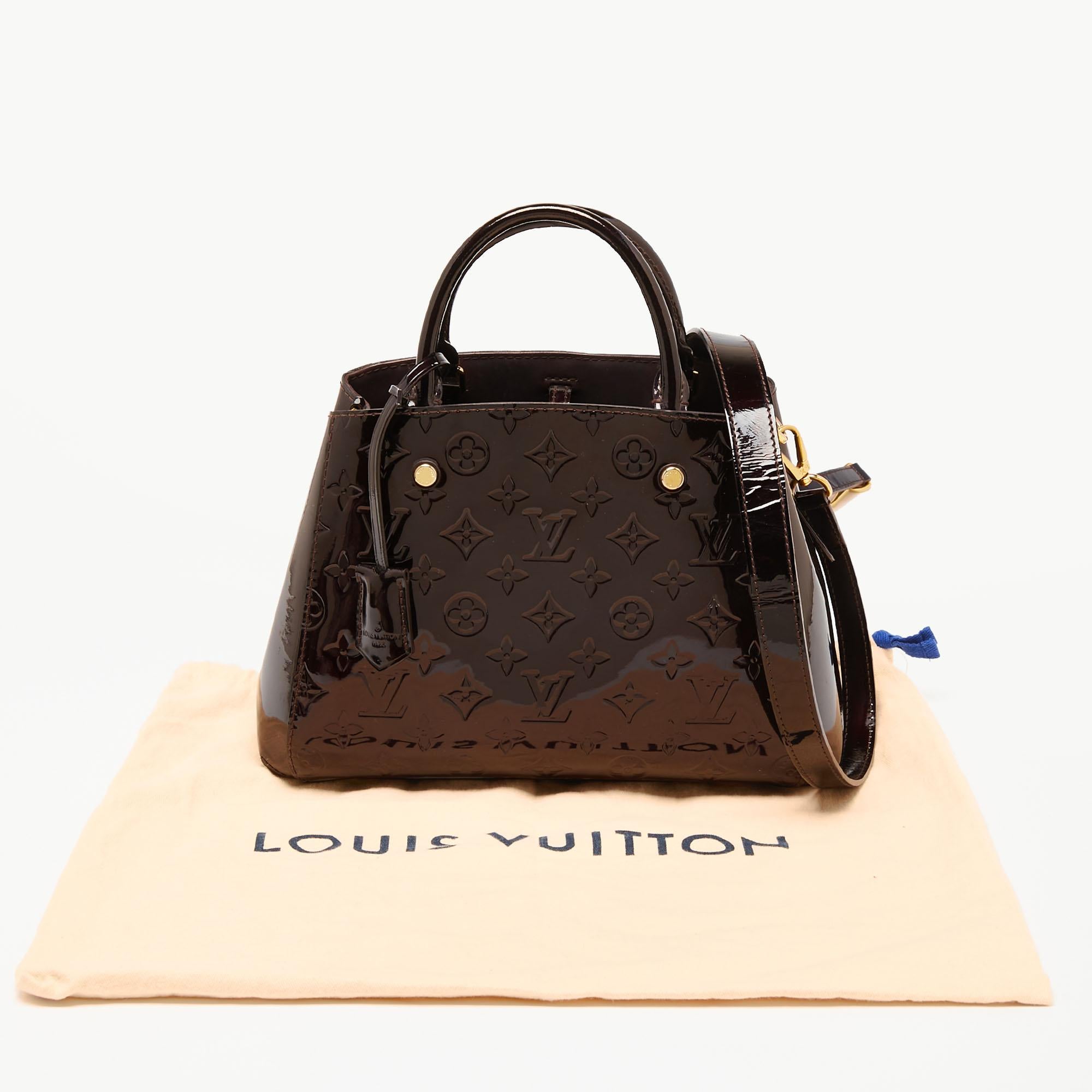 Louis Vuitton Terre D’Ombre Monogram Vernis Montaigne BB Bag 11
