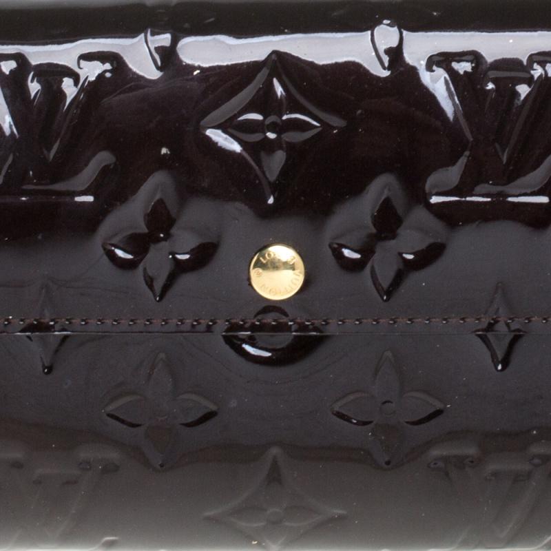Black Louis Vuitton Terre D'Ombre Monogram Vernis Sarah Wallet