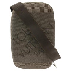 Used Louis Vuitton Terre Khaki Brown Damier Geant Bum Bag Waist Chest Body Bag 6lk310