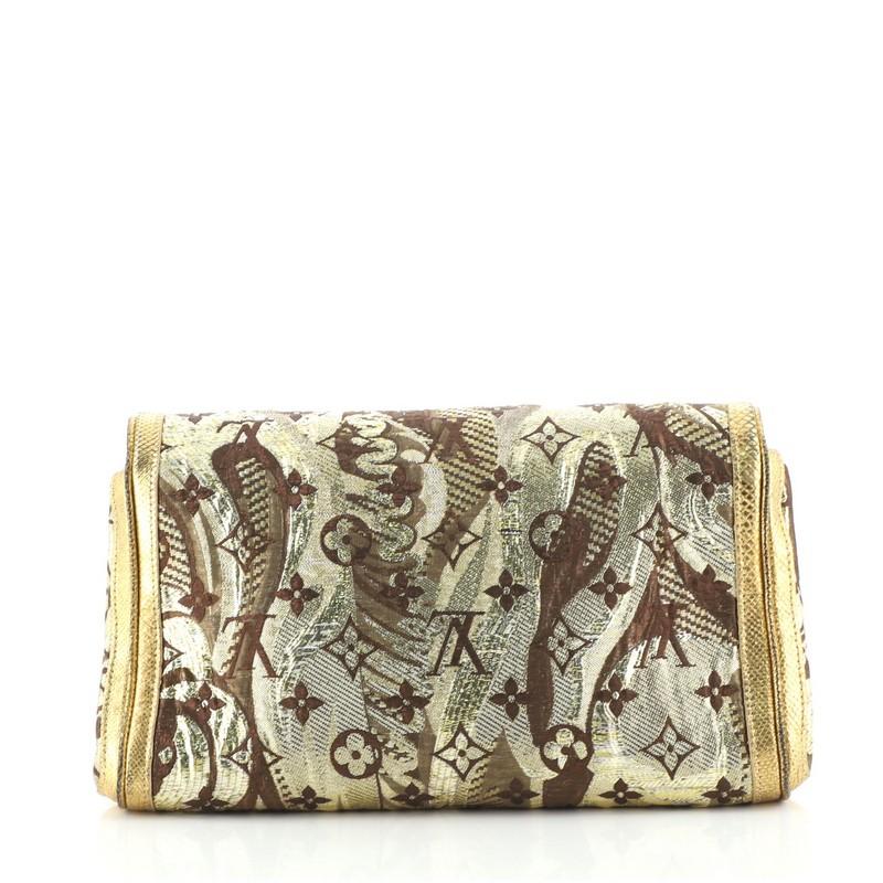 Brown Louis Vuitton Thalie Clutch Brocade Monogram