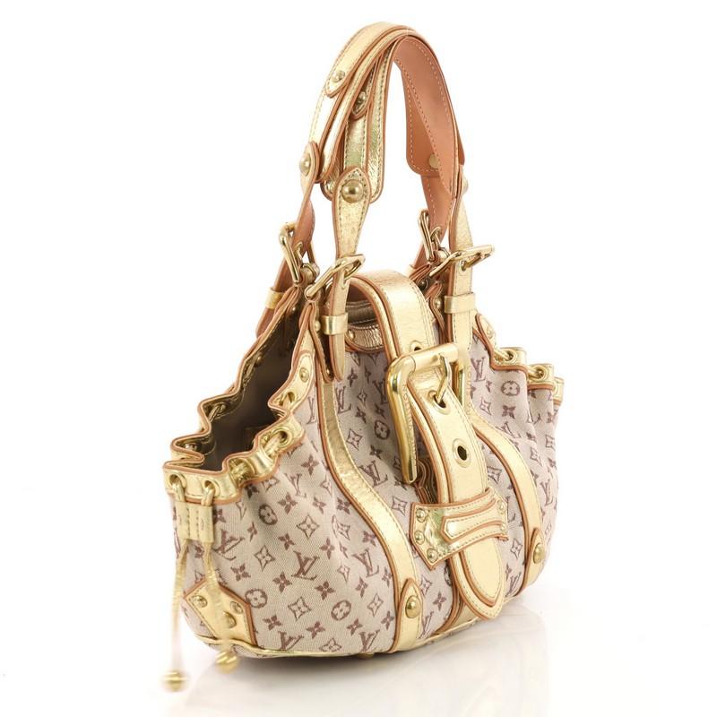 Beige Louis Vuitton Theda Handbag Mini Lin GM