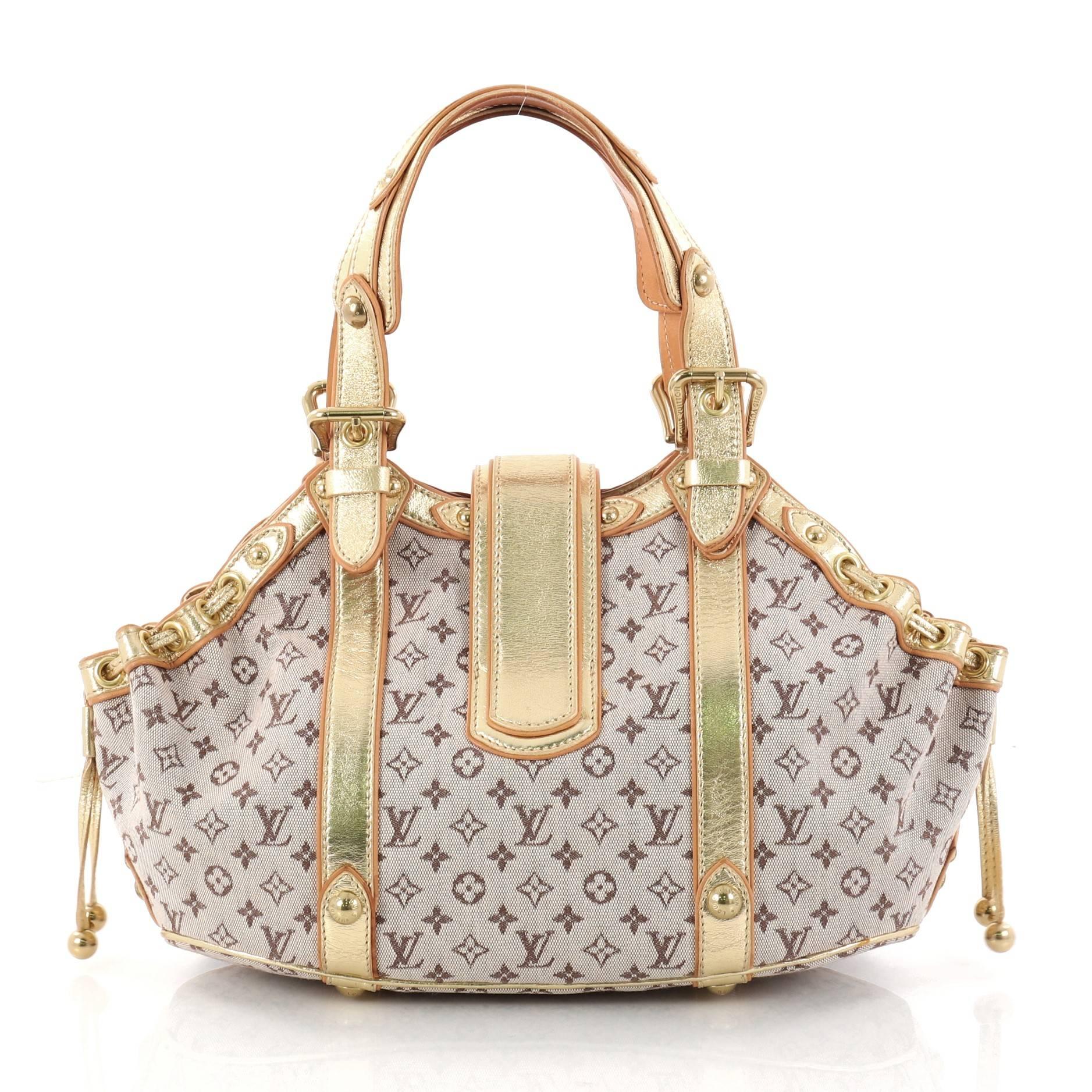 Louis Vuitton Theda Handbag Mini Lin GM In Good Condition In NY, NY