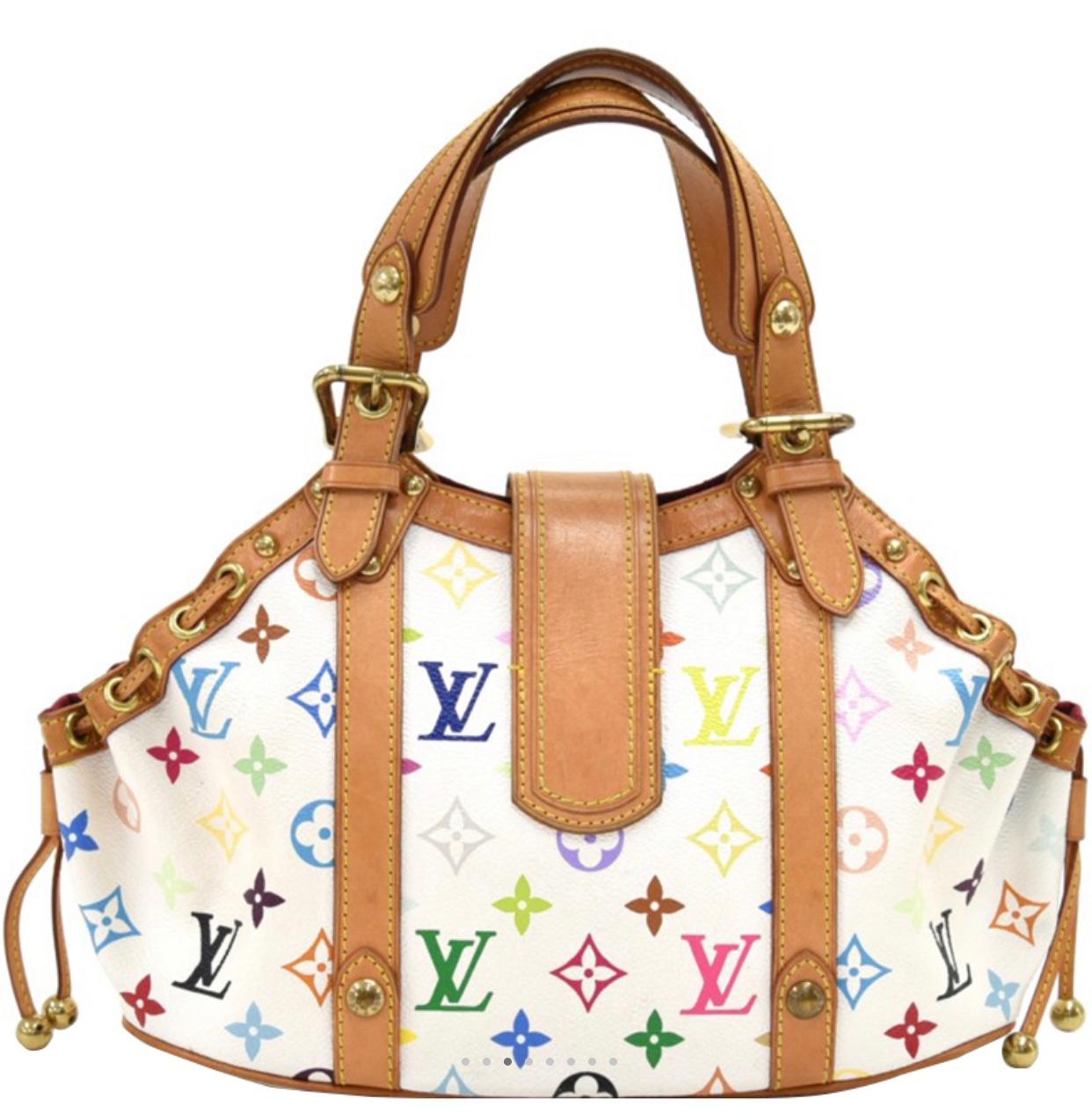 Brown LOUIS VUITTON Theda PM Monogram Multicolor And  White Hand Bag , Limited Edition