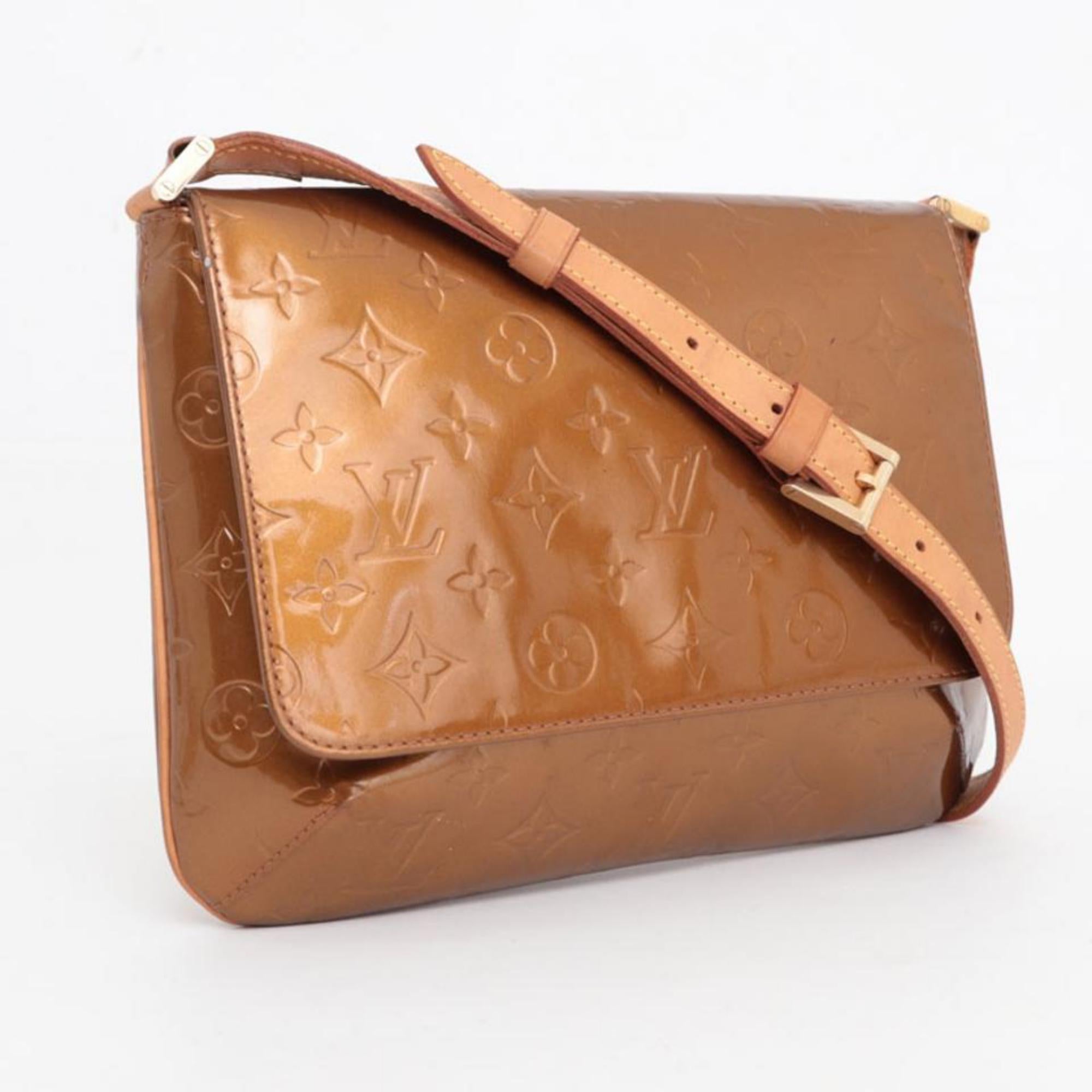 Louis Vuitton Thompson Monogram Vernis Bronze Flap 230339  Shoulder Bag For Sale 5