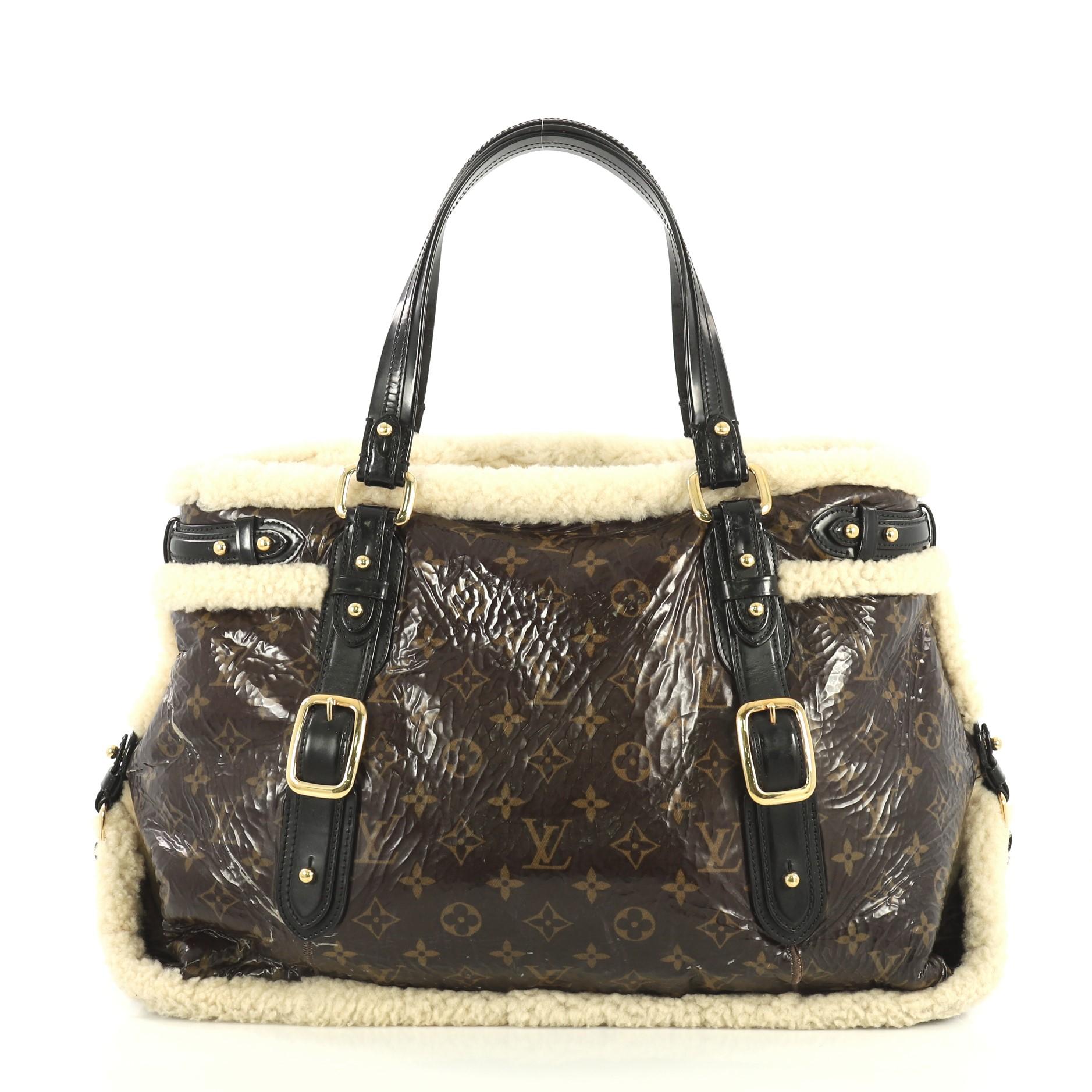 Louis Vuitton Thunder Handbag Limited Edition Monogram and Shearling In Good Condition In NY, NY