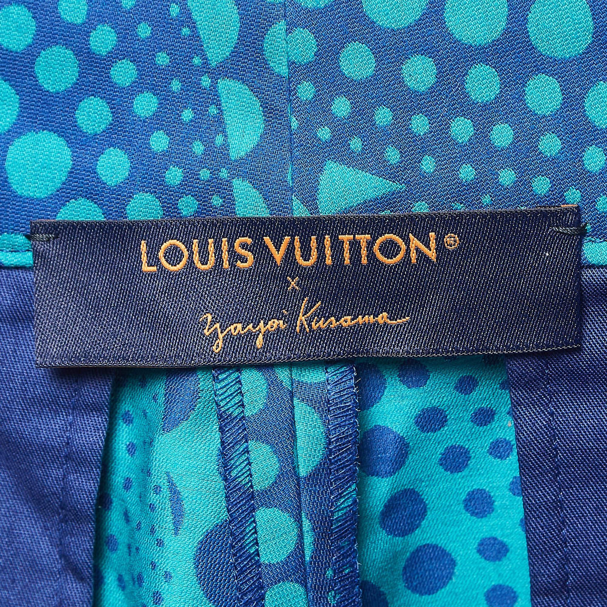 Men's Louis Vuitton × Yayoi Kusama Blue Printed Cargo Shorts L