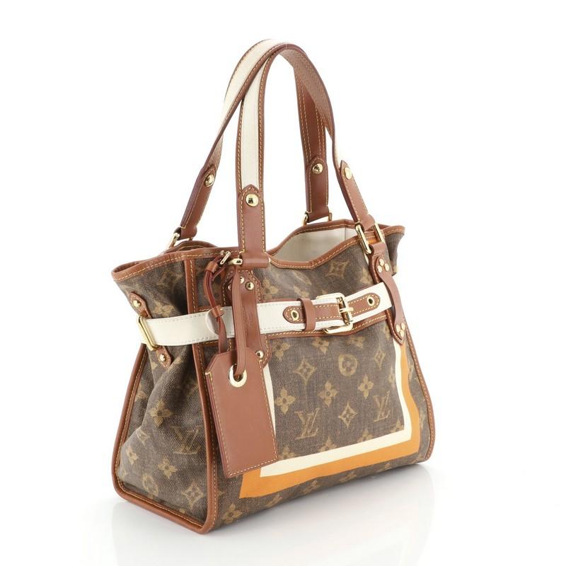 Brown Louis Vuitton Tisse Sac Handbag Limited Edition Monogram Rayures PM
