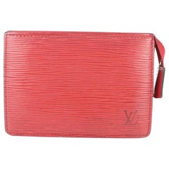 Louis Vuitton Toiletry Poche (Special Order) Epi 15 Toilette 10lz1002 Red Clutch