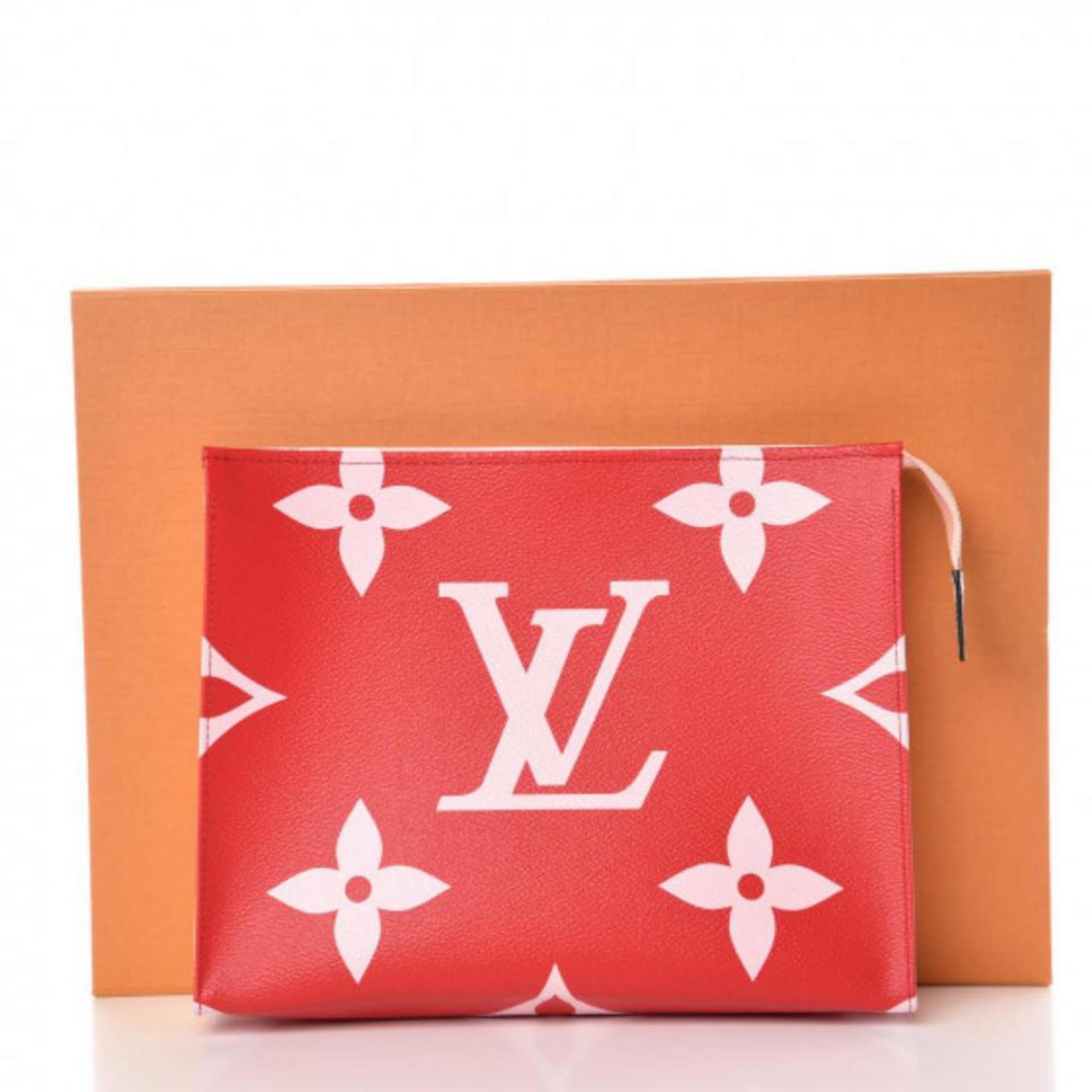 Louis Vuitton Toiletry Poche (Ultra Rare) Giant 26 Rouge Pink 870611 Clutch For Sale 1