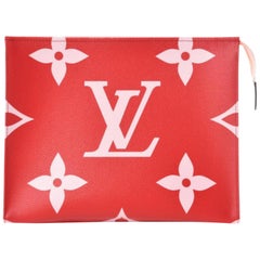 Used Louis Vuitton Toiletry Poche (Ultra Rare) Giant 26 Rouge Pink 870611 Clutch