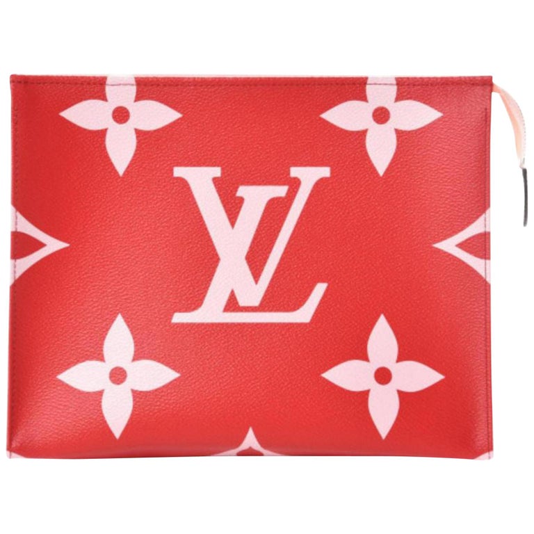 Louis Vuitton Toiletry Poche (Ultra Rare) Giant 26 Rouge Pink 870611 Clutch  For Sale at 1stDibs