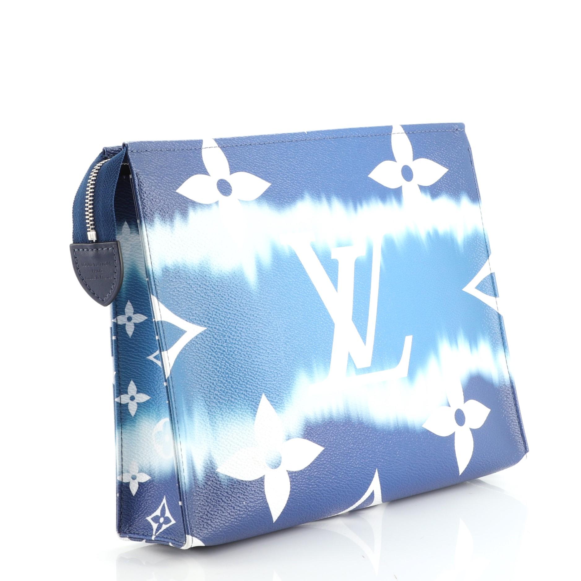 Blue Louis Vuitton Toiletry Pouch Limited Edition Escale Monogram Giant 26