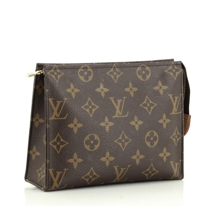 Condition: Great. Odor in interior. Minor wear on base corners and in interior, light creasing on exterior. Slight darkening on zipper tab, scratches on hardware.
Accessories: No Accessories
Measurements: Height 6