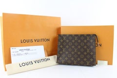 Louis Vuitton Toiletry Pouch Poche 26 2lz0914 Brown Coated Canvas Clutch
