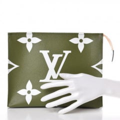 Louis Vuitton Toiletry Pouch Poche Khaki Beige Giant 26 Limited 870622 Clutch