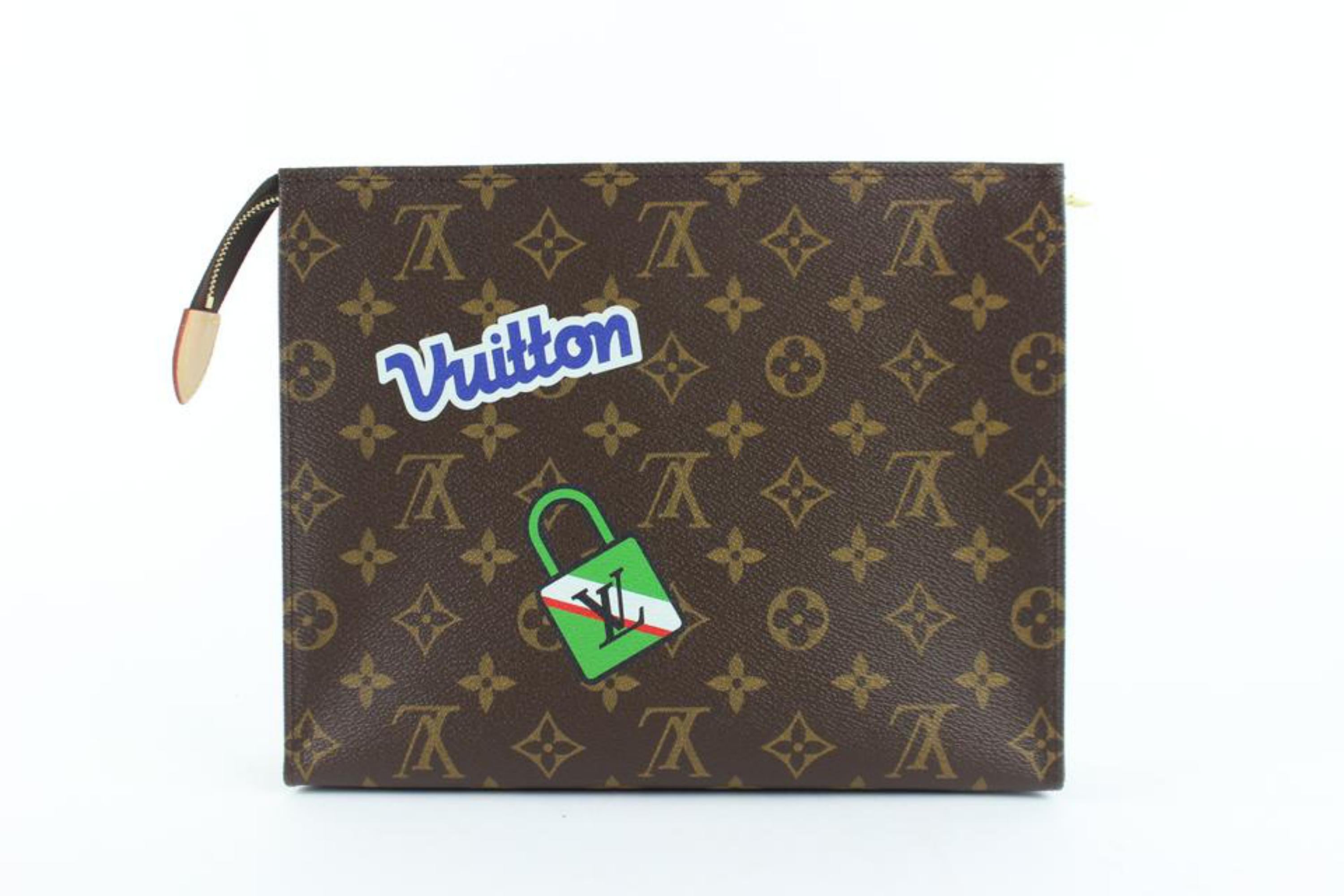 Louis Vuitton Toiletry Pouch Poche Stories Monogram Patches 26 Toieltte 1lz0925  In New Condition For Sale In Forest Hills, NY