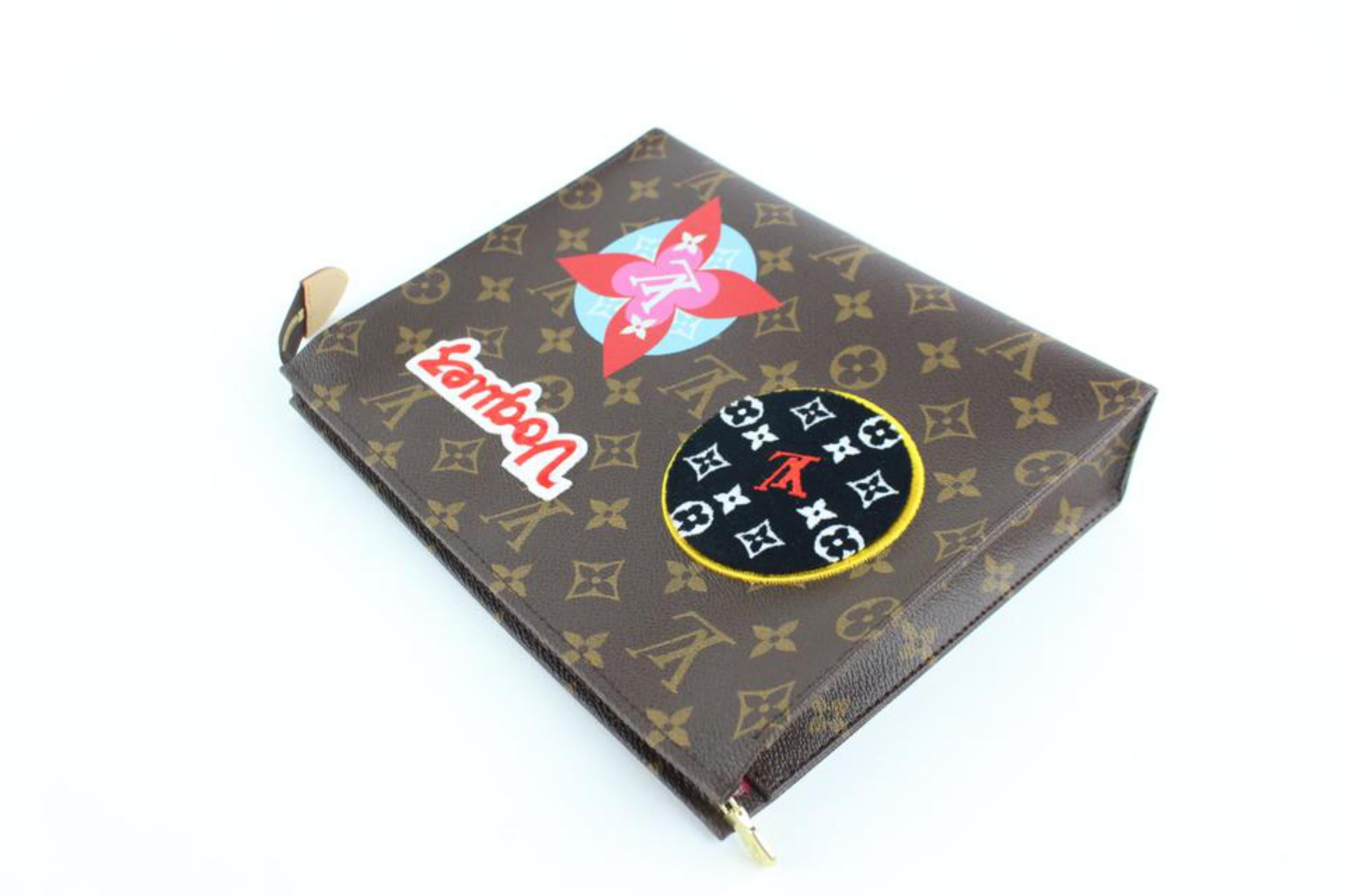 Louis Vuitton Toiletry Pouch Poche Stories Monogram Patches 26 Toieltte 1lz0925  For Sale 2