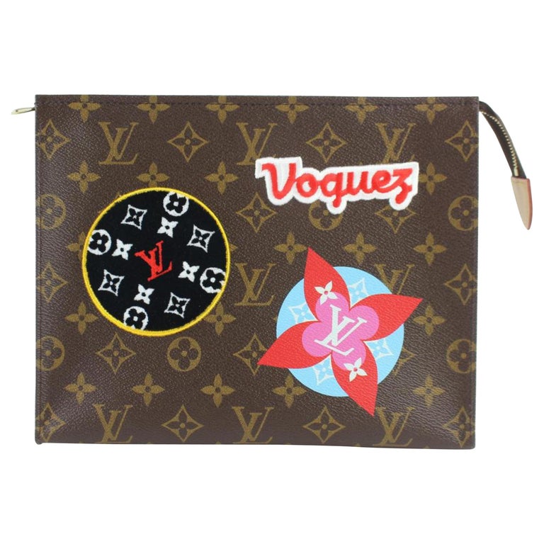 Louis Vuitton NEW Monogram Patch Sticker Envelope Pouch Clutch Wristlet in  Box at 1stDibs