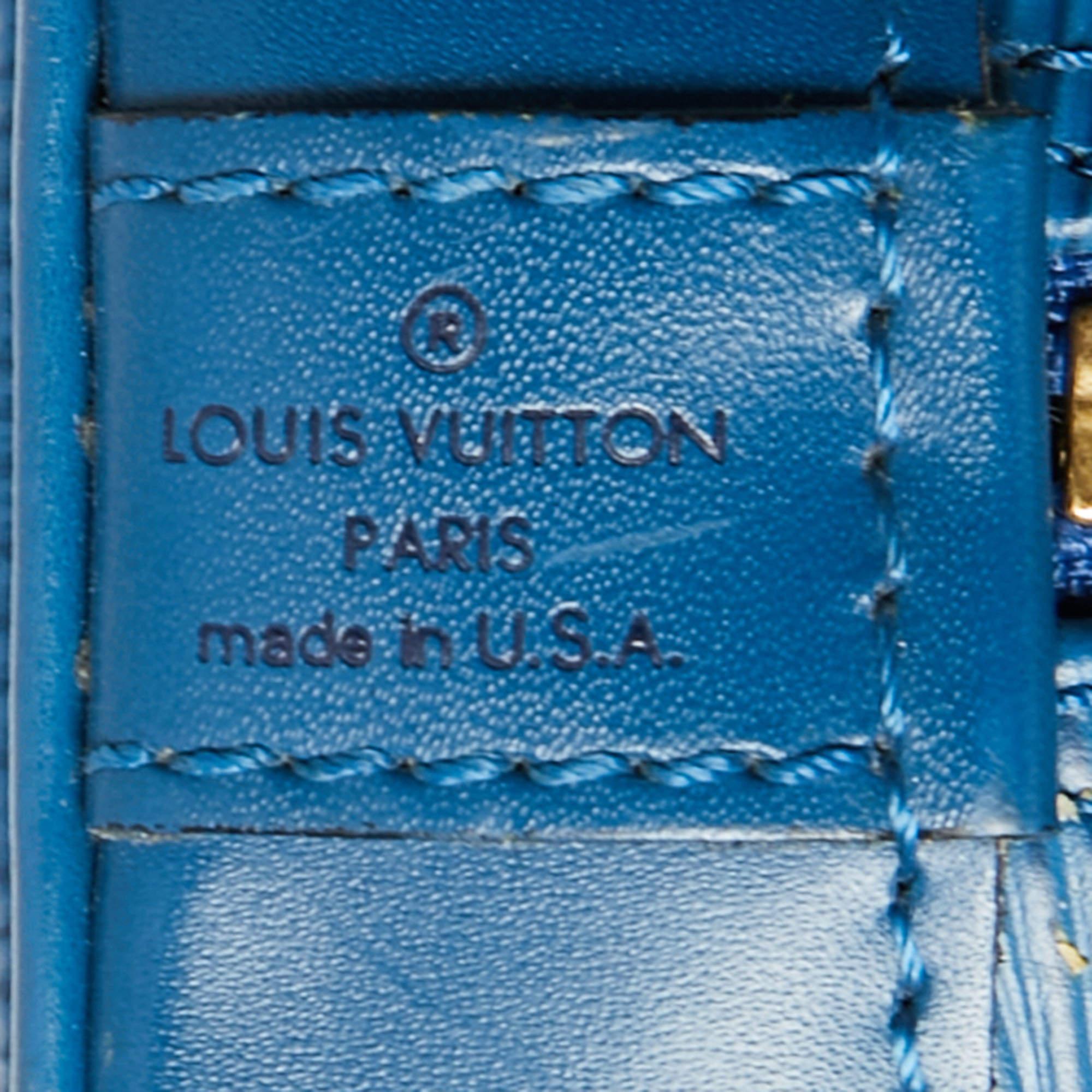 Louis Vuitton Toledo Blue Epi Leather Alma PM Bag For Sale 8