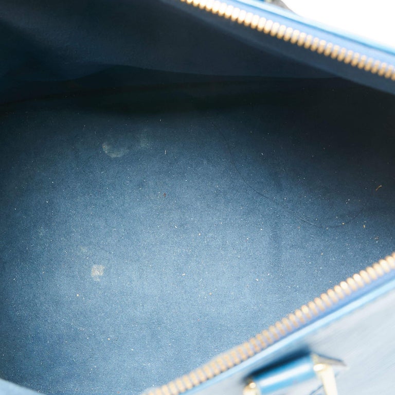 Louis Vuitton Toledo Blue Epi Leather Alma PM Bag For Sale 2
