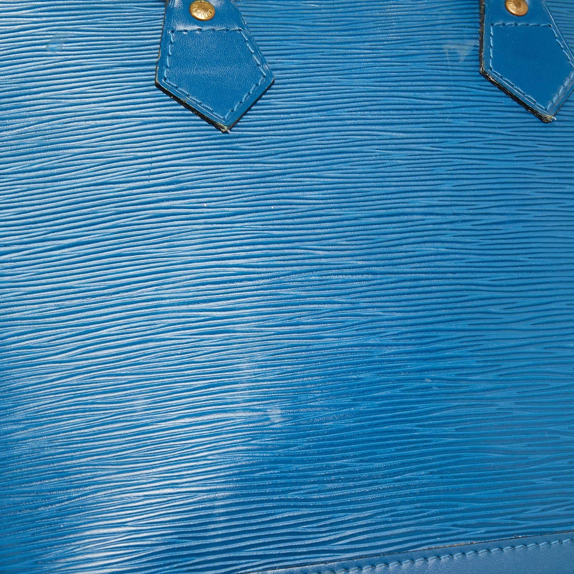 Louis Vuitton Toledo Blue Epi Leather Alma PM Bag For Sale 4